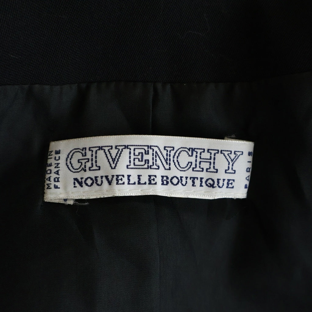 GIVENCHY(ジバンシィ) ドレスセットアップ ウール スタッズ ノーカラー フロントオープン ジャケット アセテート×レーヨン フレアスカート #ブラック レディース