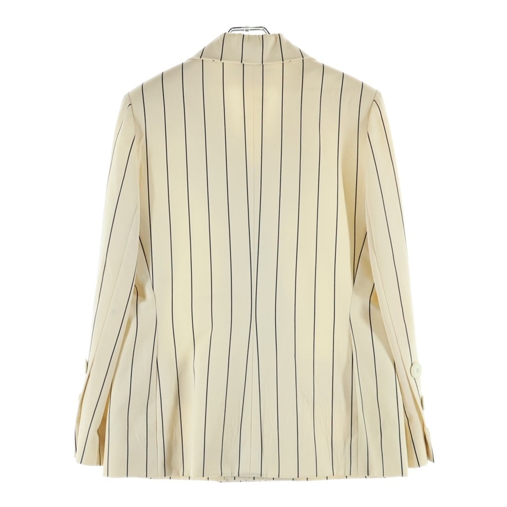 GIVENCHY(ジバンシィ) ストライプ総柄 ウール ダブルブレスト テーラードジャケット アイボリー レディース
