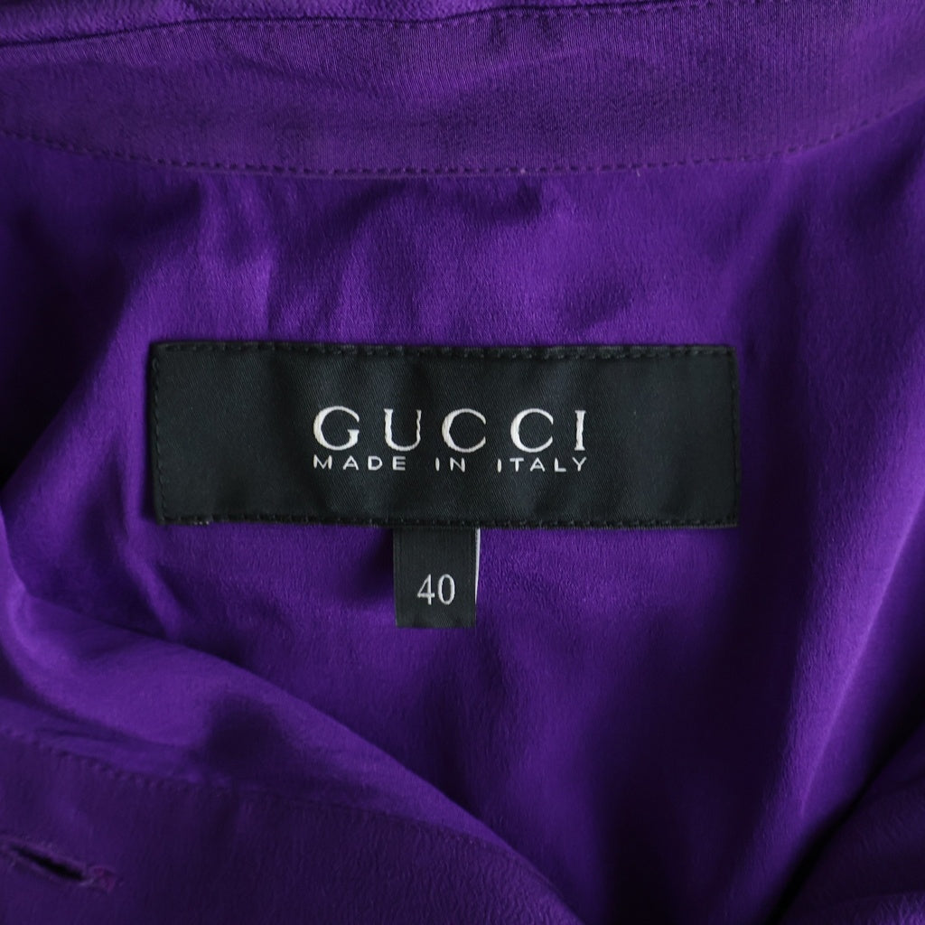 GUCCI(グッチ) ロングスリーブボタンダウン ドレス ワンピース パープル 362041 レディース