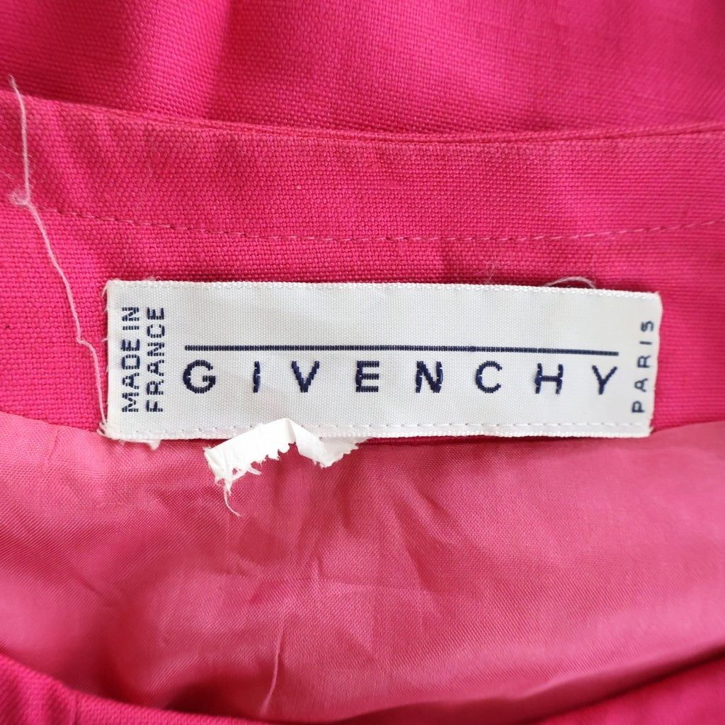 GIVENCHY(ジバンシィ) ノーカラーフロントボタンロングワンピース ピンク レーヨン レディース