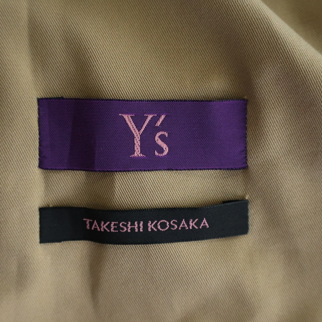 Yohji Yamamoto(ヨウジヤマモト) タケシコウサカ フロントボタンワンピース ベルト付き ベージュ レディース