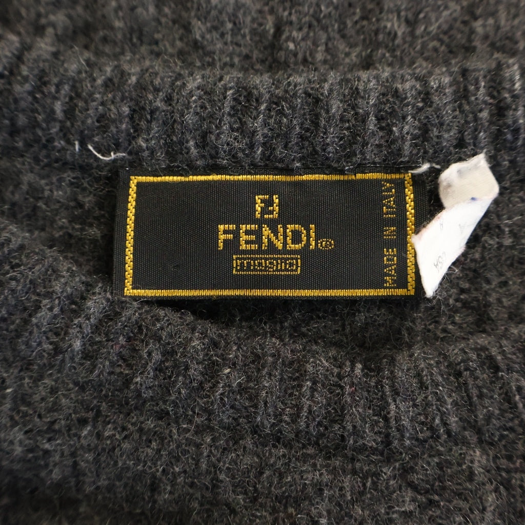 FENDI(フェンディ) クルーネックニット トップス 無地 グレー レディース