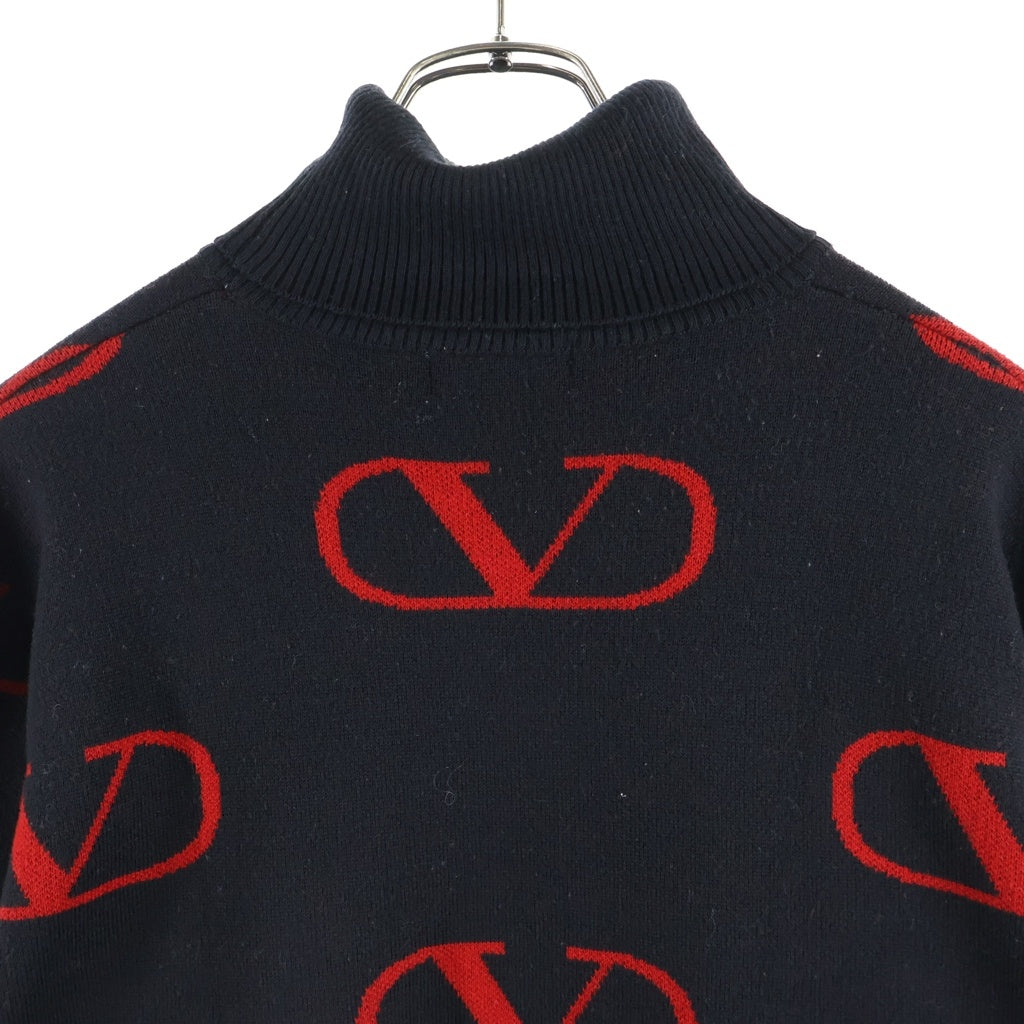 VALENTINO GARAVANI(ヴァレンチノガラヴァーニ) ロゴ総柄ハイネックニット ブラック レディース