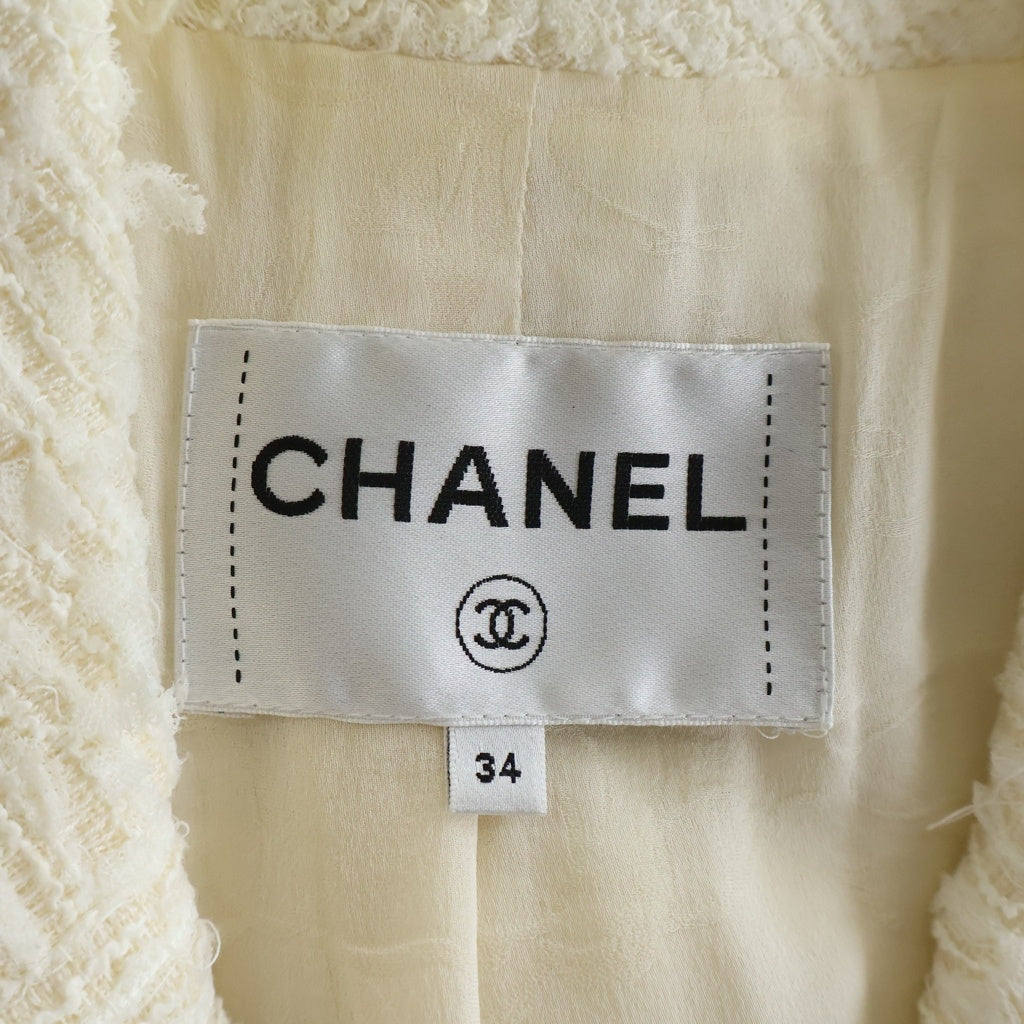 CHANEL(シャネル) ライオンボタン ダブルブレスト ツイードジャケット アイボリー P56048V29319 レディース