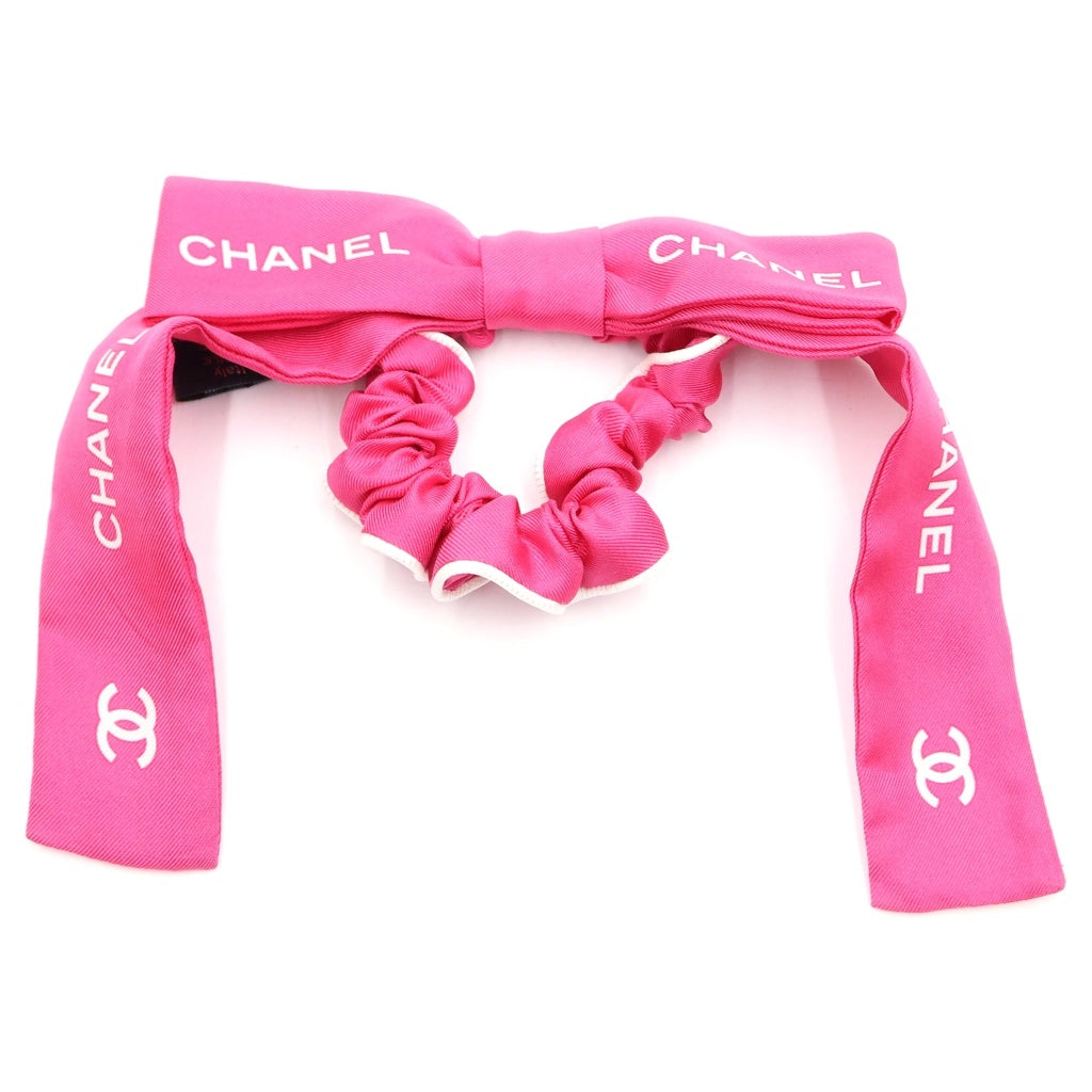 CHANEL(シャネル) ココマーク シュシュ リボン ヘアアクセサリー シルク ピンク レディース