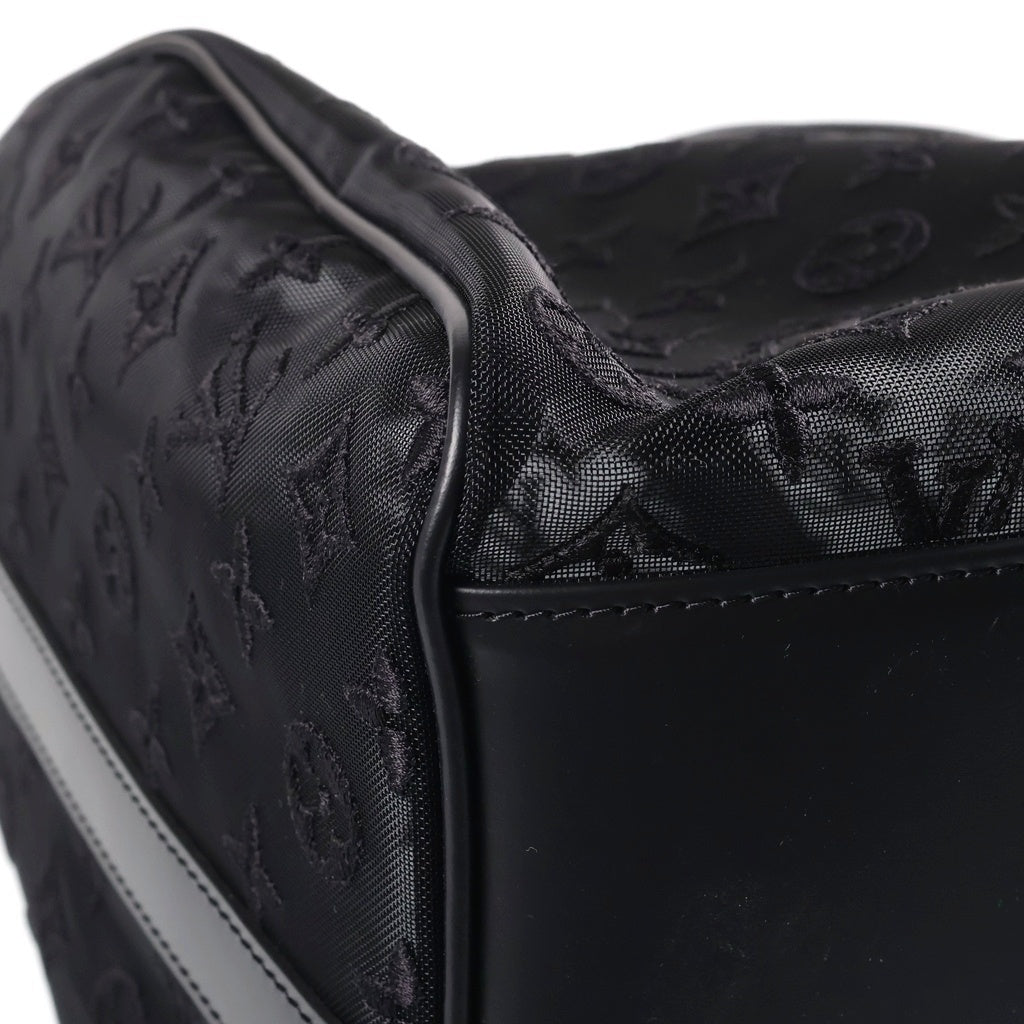 LOUIS VUITTON(ルイヴィトン) モノグラムメッシュ キーポルバンドリエール50 メッシュ 2WAYハンドバッグ ボストンバッグ トラベルバッグ ショルダーバッグ ブラック ノワール M53971 レディース