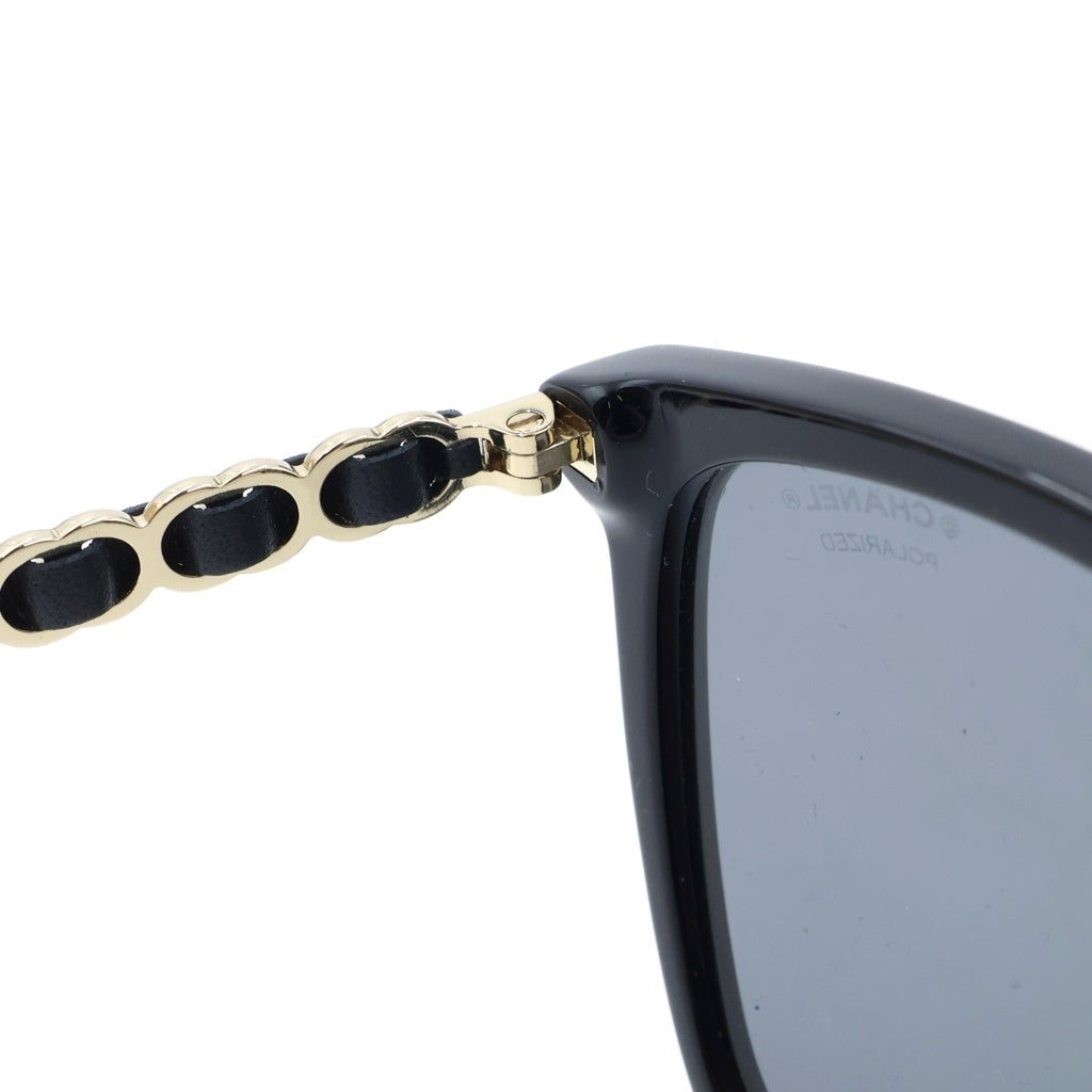 CHANEL(シャネル) ゴールドチェーン スクエア サングラス アイウェア ブラック #57□17 レディース