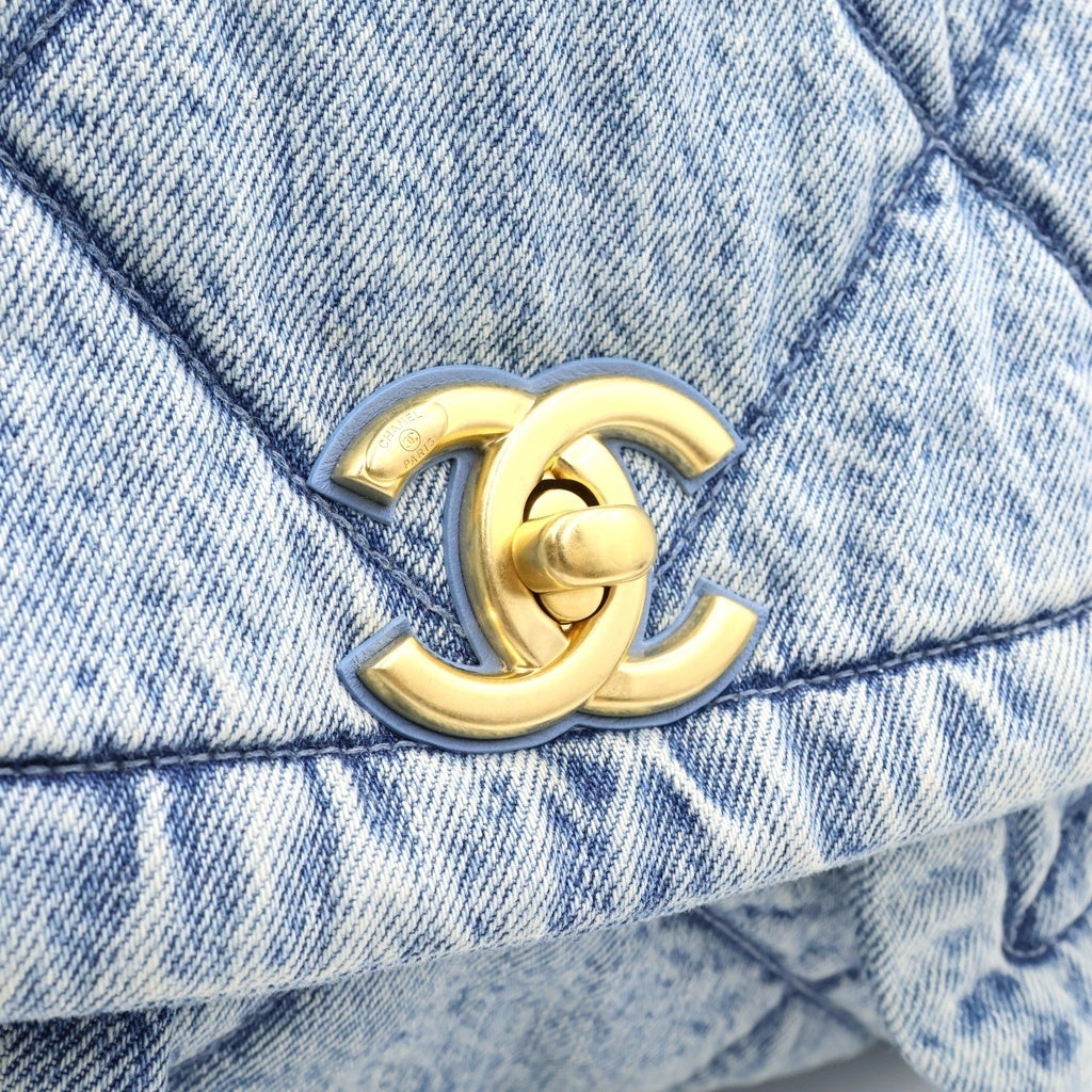 CHANEL(シャネル) ココマーク デニムマキシフラップバッグ ハンドバッグ ワンショルダーバッグ ブルー AS5727 レディース