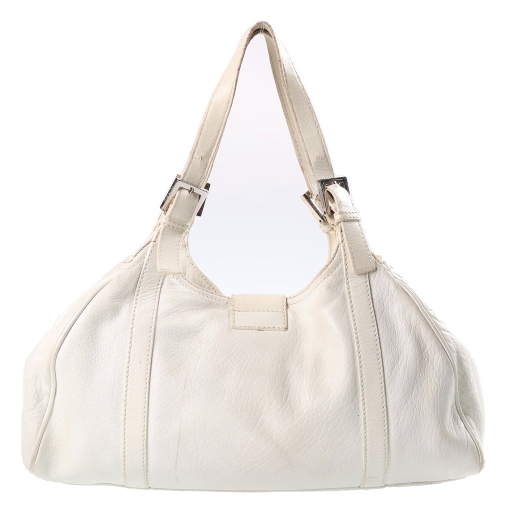 FENDI(フェンディ) ズッキーノ ハンドバッグ ホワイト レザー 8BR463 シルバー金具 レディース