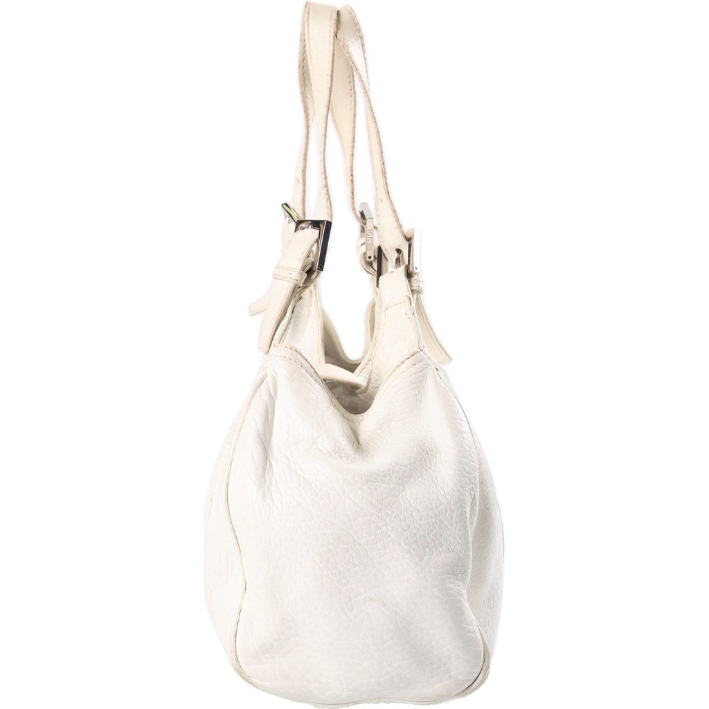 FENDI(フェンディ) ズッキーノ ハンドバッグ ホワイト レザー 8BR463 シルバー金具 レディース