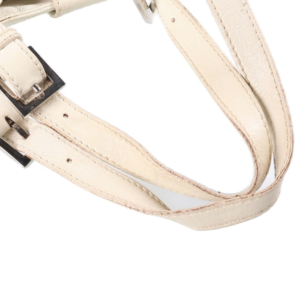 FENDI(フェンディ) ズッキーノ ハンドバッグ ホワイト レザー 8BR463 シルバー金具 レディース