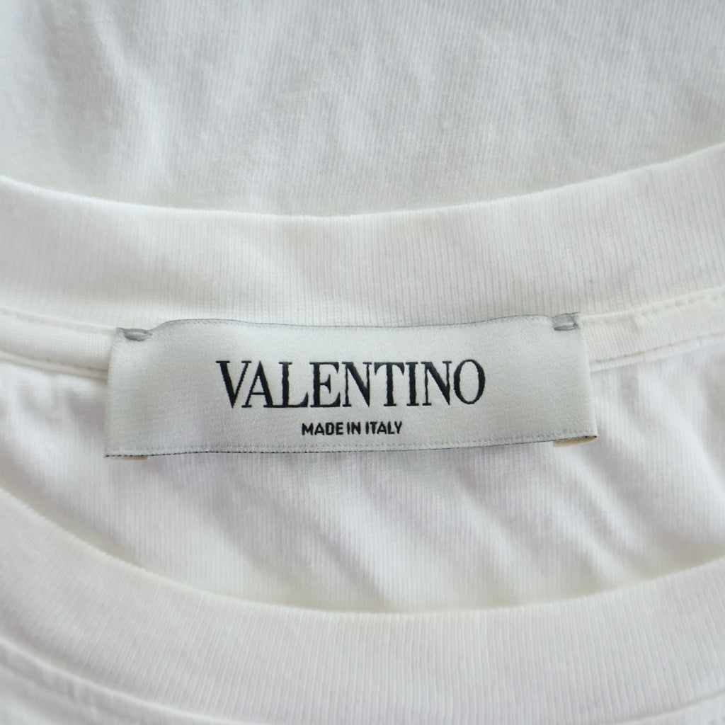VALENTINO(ヴァレンティノ) クルーネックTシャツ ホワイト×レッド コットン RB3MG07D3V6 レディース