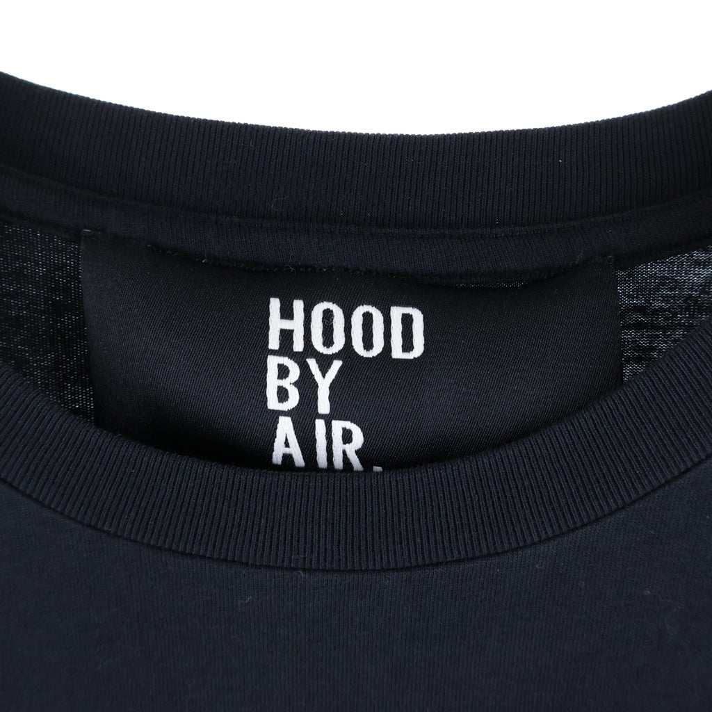 HOOD BY AIR/HBA(フッドバイエアー/エイチビーエー) ロゴプリント マルチスリーブ 長袖 半袖 Tシャツ カットソー #L ブラック レディース