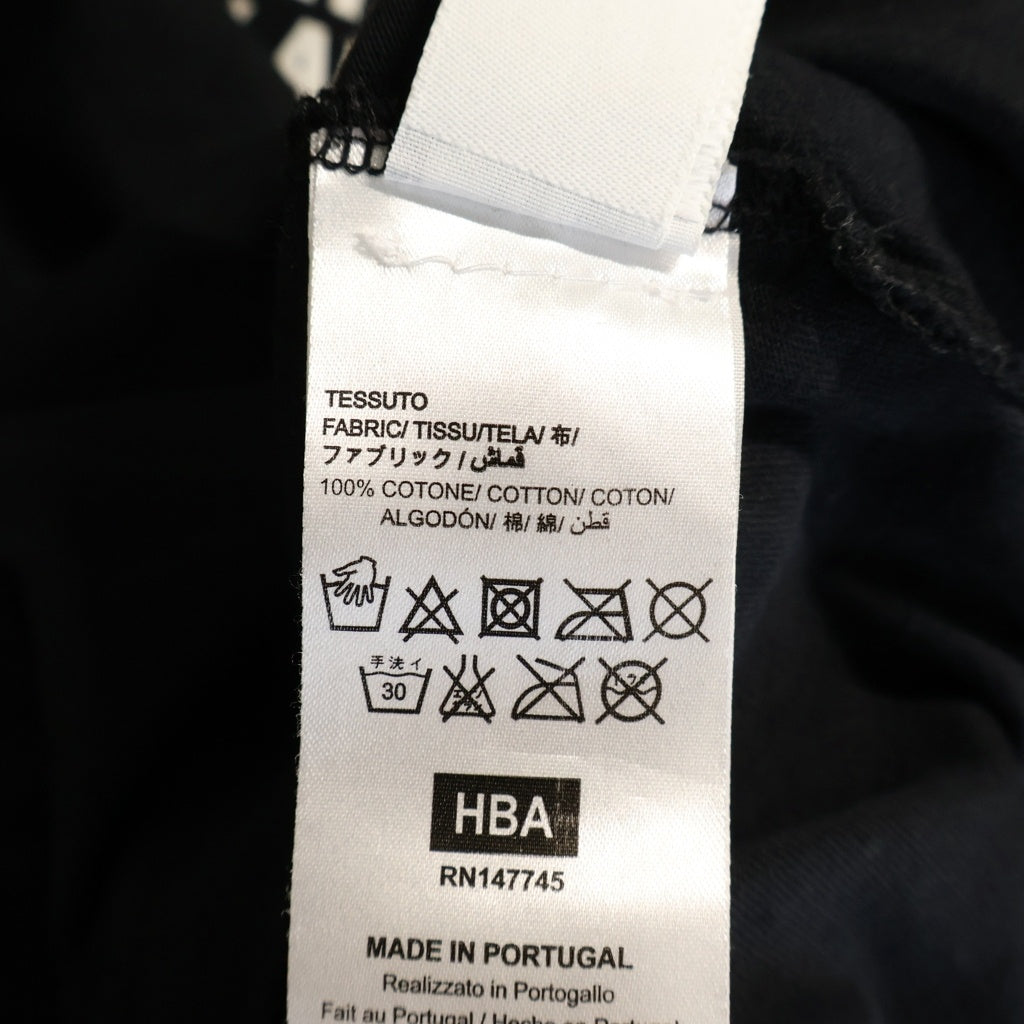 HOOD BY AIR/HBA(フッドバイエアー/エイチビーエー) ロゴプリント マルチスリーブ 長袖 半袖 Tシャツ カットソー #L ブラック レディース