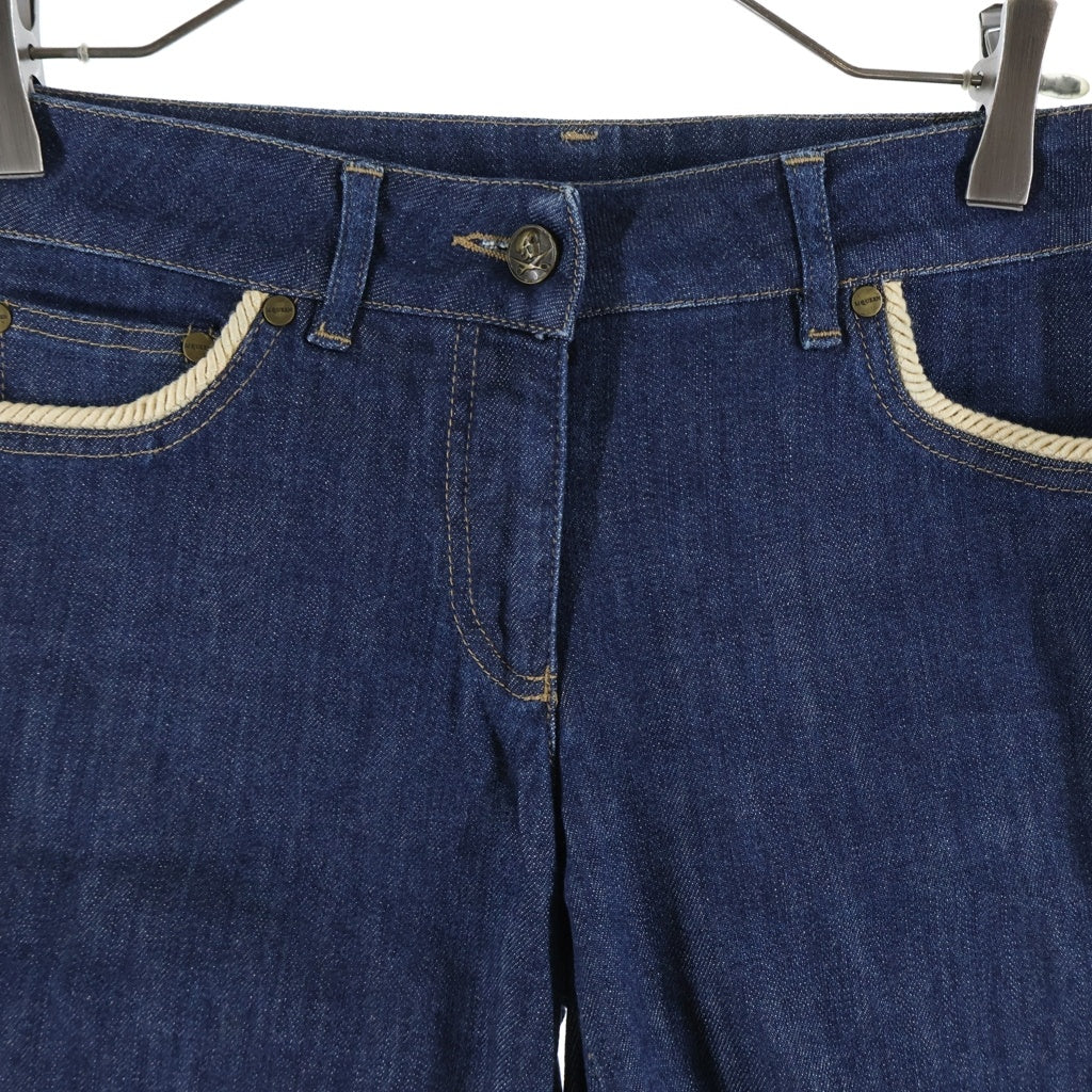 Alexander McQueen(アレキサンダーマックイーン) コットン ロープ装飾 デニムパンツ ジーンズ #38 インディゴブルー レディース