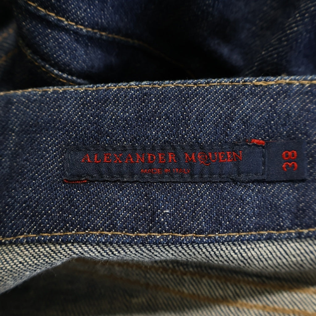 Alexander McQueen(アレキサンダーマックイーン) コットン ロープ装飾 デニムパンツ ジーンズ #38 インディゴブルー レディース