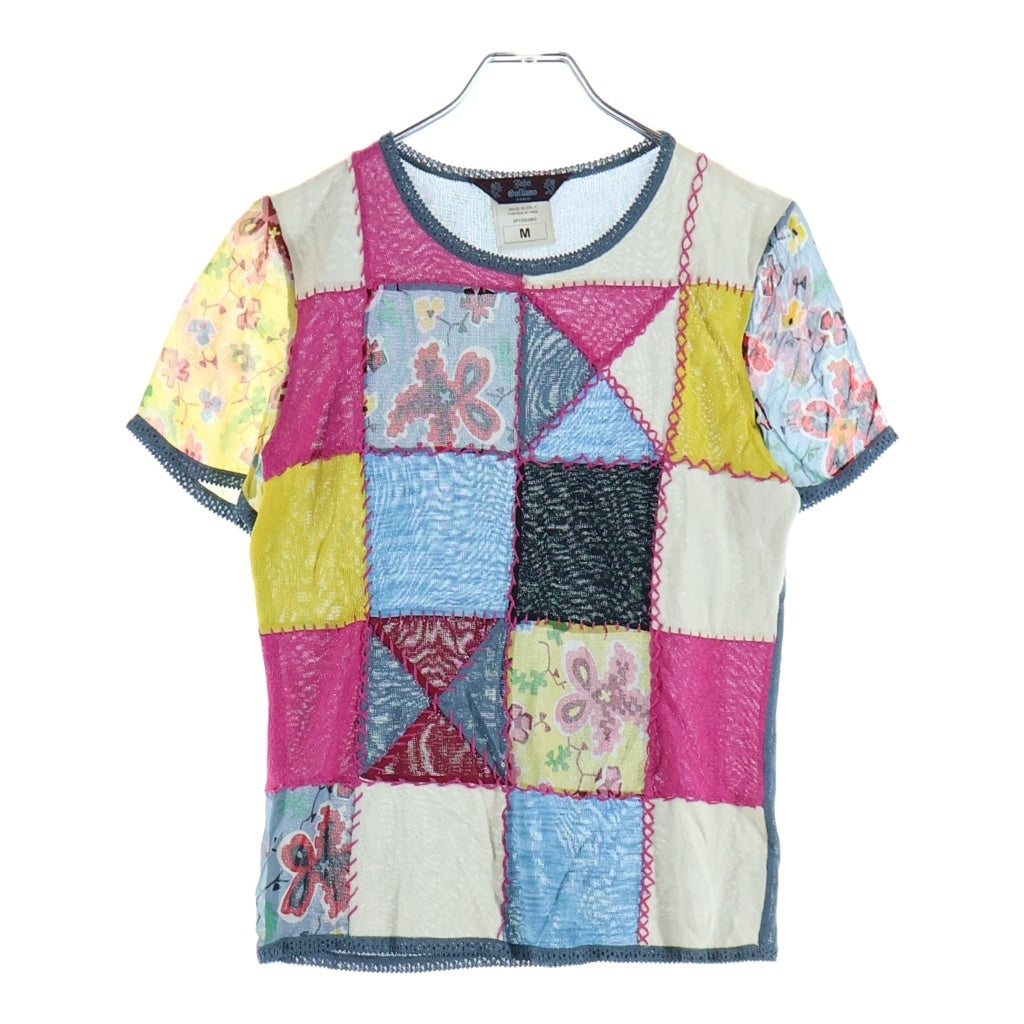 John Galliano(ジョン ガリアーノ) パッチワーク ニット Tシャツ ビスコース マルチカラー レディース