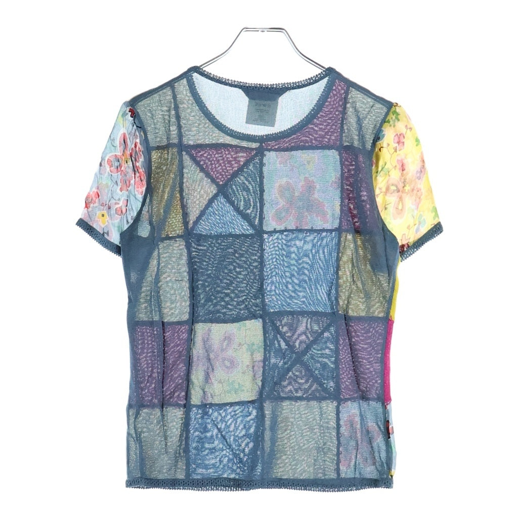 John Galliano(ジョン ガリアーノ) パッチワーク ニット Tシャツ ビスコース マルチカラー レディース