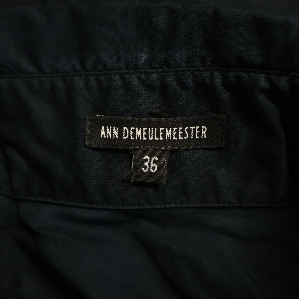 ANN DEMEULEMEESTER(アンドゥムルメステール) 10s インコントロ期 多ボタン 長袖シャツ ブラウス ブラック レディース