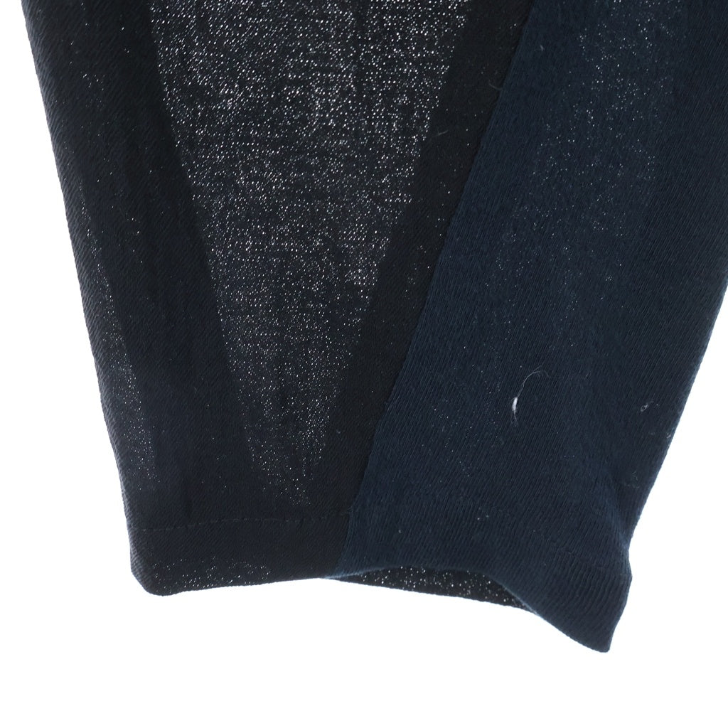 ANN DEMEULEMEESTER(アンドゥムルメステール) 00s オリゾンティ期 裾ニット切り替え ウールスラックスパンツ ブラック レディース
