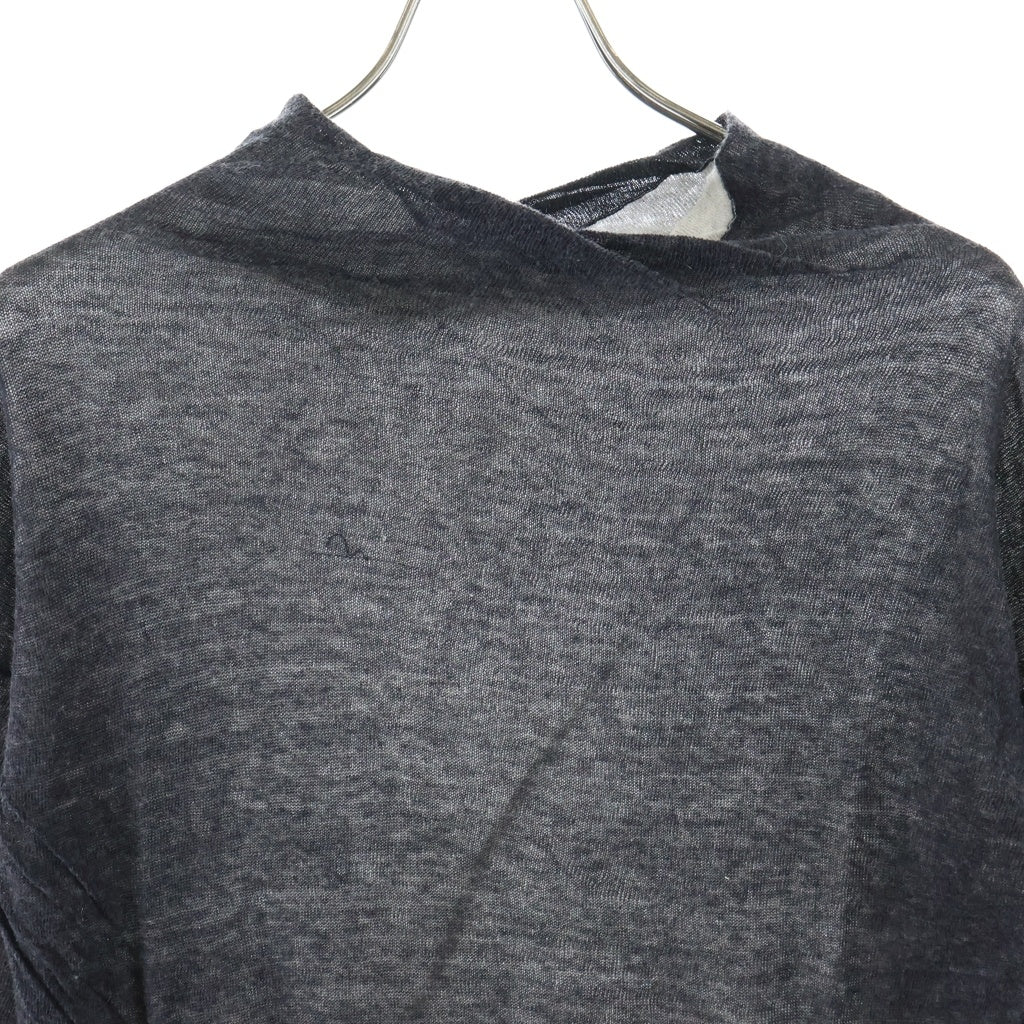 ANN DEMEULEMEESTER(アンドゥムルメステール) 00s オリゾンティ期 コットン カシミヤ 長袖タートルネックニット セーター グレー レディース