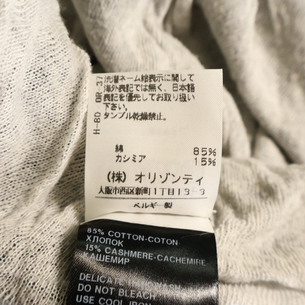 ANN DEMEULEMEESTER(アンドゥムルメステール) 00s オリゾンティ期 コットン カシミヤ 長袖タートルネックニット セーター グレー レディース