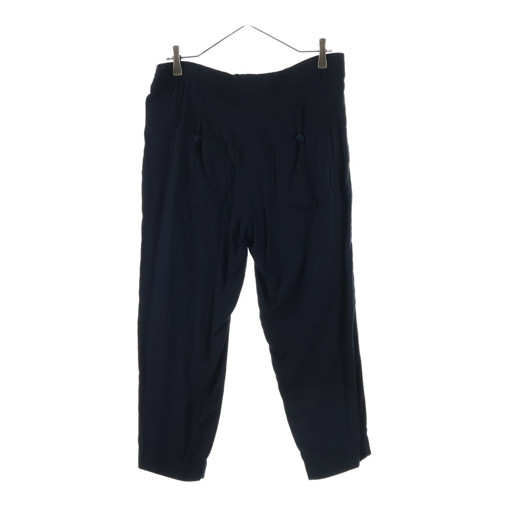 ANN DEMEULEMEESTER(アンドゥムルメステール) 10s インコントロ期 レーヨンロングパンツ 裾リブ ウエストゴム ブラック レディース