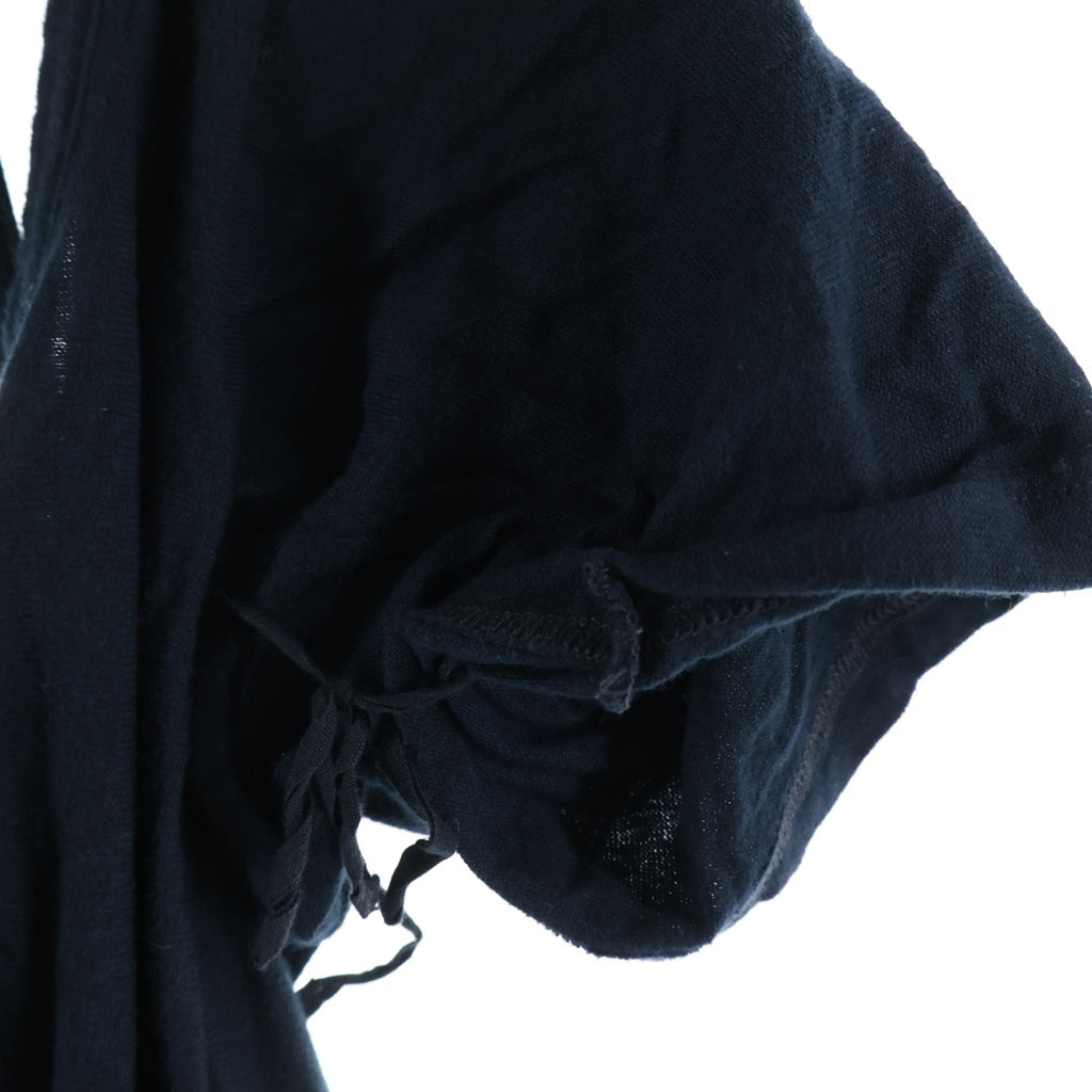 ANN DEMEULEMEESTER(アンドゥムルメステール) 00s 本人期 コットンドレープワンピース 半袖ドレス オリゾンティ ブラック レディース
