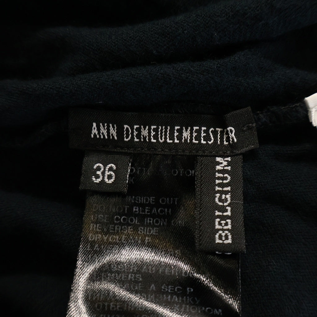 ANN DEMEULEMEESTER(アンドゥムルメステール) 00s 本人期 コットンドレープワンピース 半袖ドレス オリゾンティ ブラック レディース