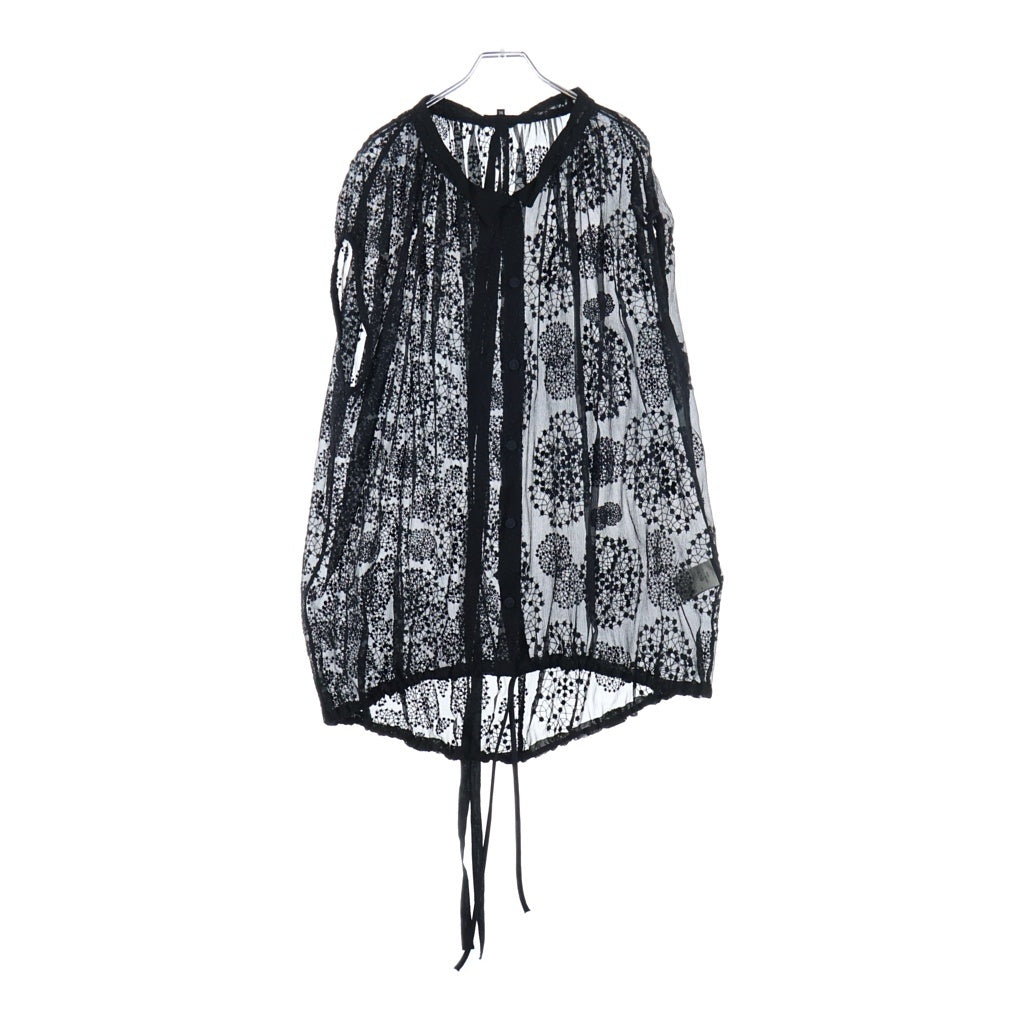 ANN DEMEULEMEESTER(アンドゥムルメステール) インコントロ期 長袖シースルーシャツ ブラウス ブラック レディース