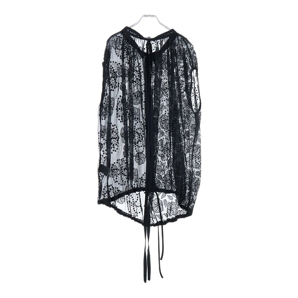 ANN DEMEULEMEESTER(アンドゥムルメステール) インコントロ期 長袖シースルーシャツ ブラウス ブラック レディース