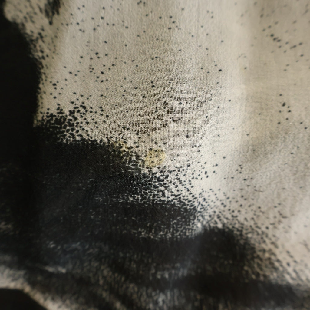 ANN DEMEULEMEESTER(アンドゥムルメステール) 総柄 シルクワンピース ドレス ノースリーブ ブラック/ホワイト レディース