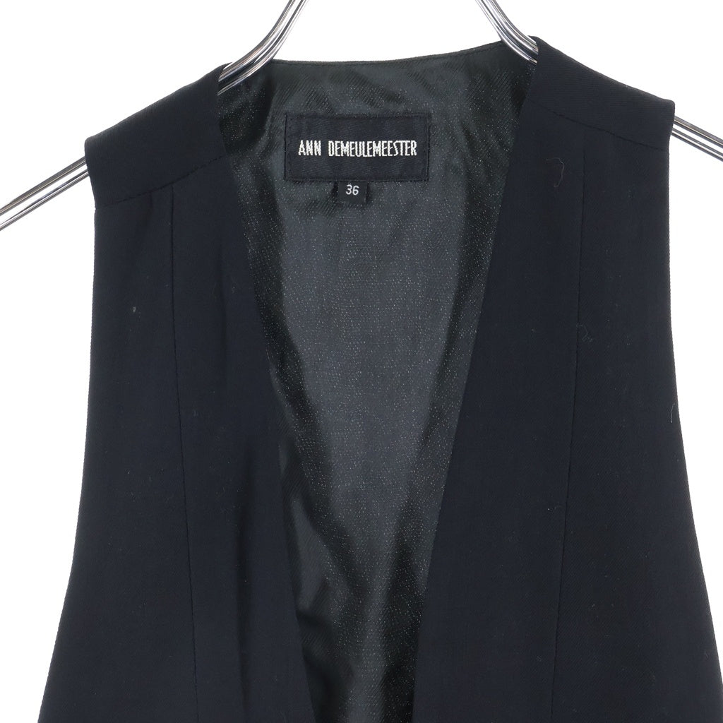 ANN DEMEULEMEESTER(アンドゥムルメステール) 10s インコントロ期 変形ウールベスト ジレ ブラック レディース