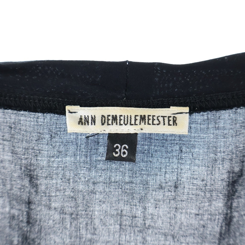 ANN DEMEULEMEESTER(アンドゥムルメステール) 10s インコントロ期 フロントプリントドレス ワンピース ノースリーブ ブラック レディース