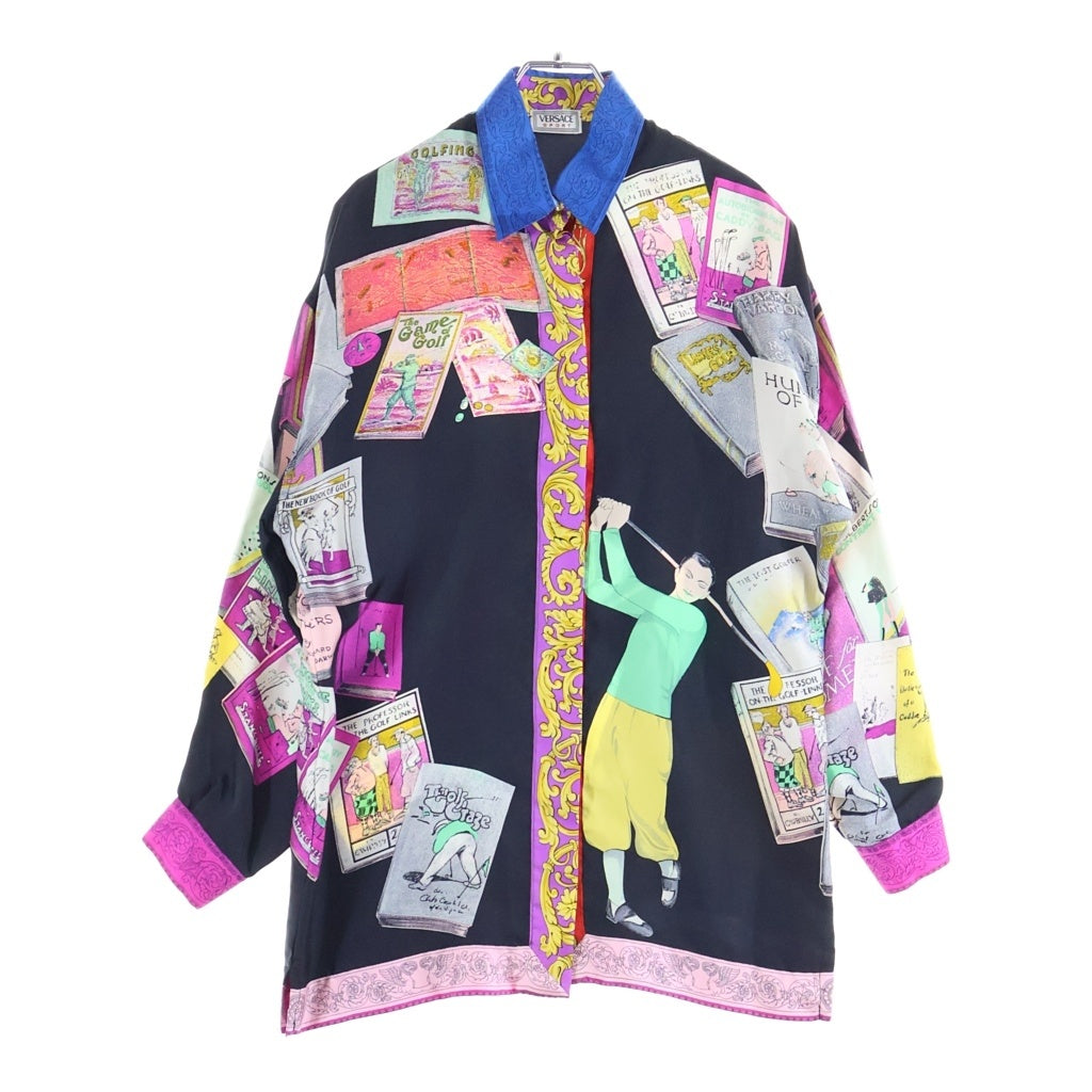 VERSACE(ヴェルサーチ) 総柄シャツ 長袖ブラウス シルク マルチカラー レディース