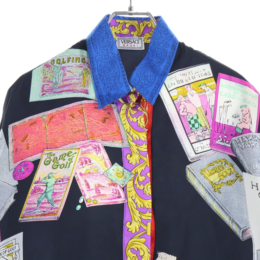 VERSACE(ヴェルサーチ) 総柄シャツ 長袖ブラウス シルク マルチカラー レディース