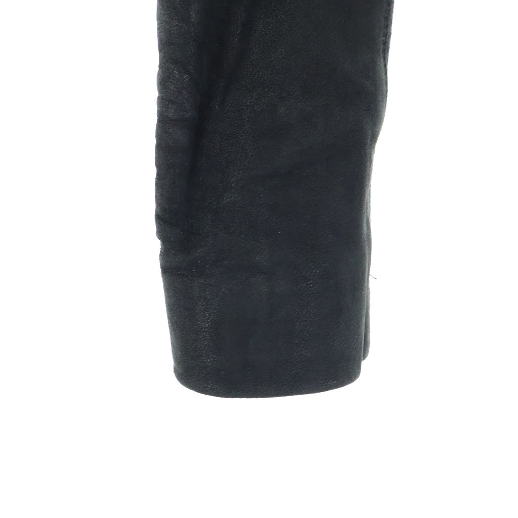 Rick Owens(リックオウエンス) ドレープコート ジップアップ ブラック スエード レディース