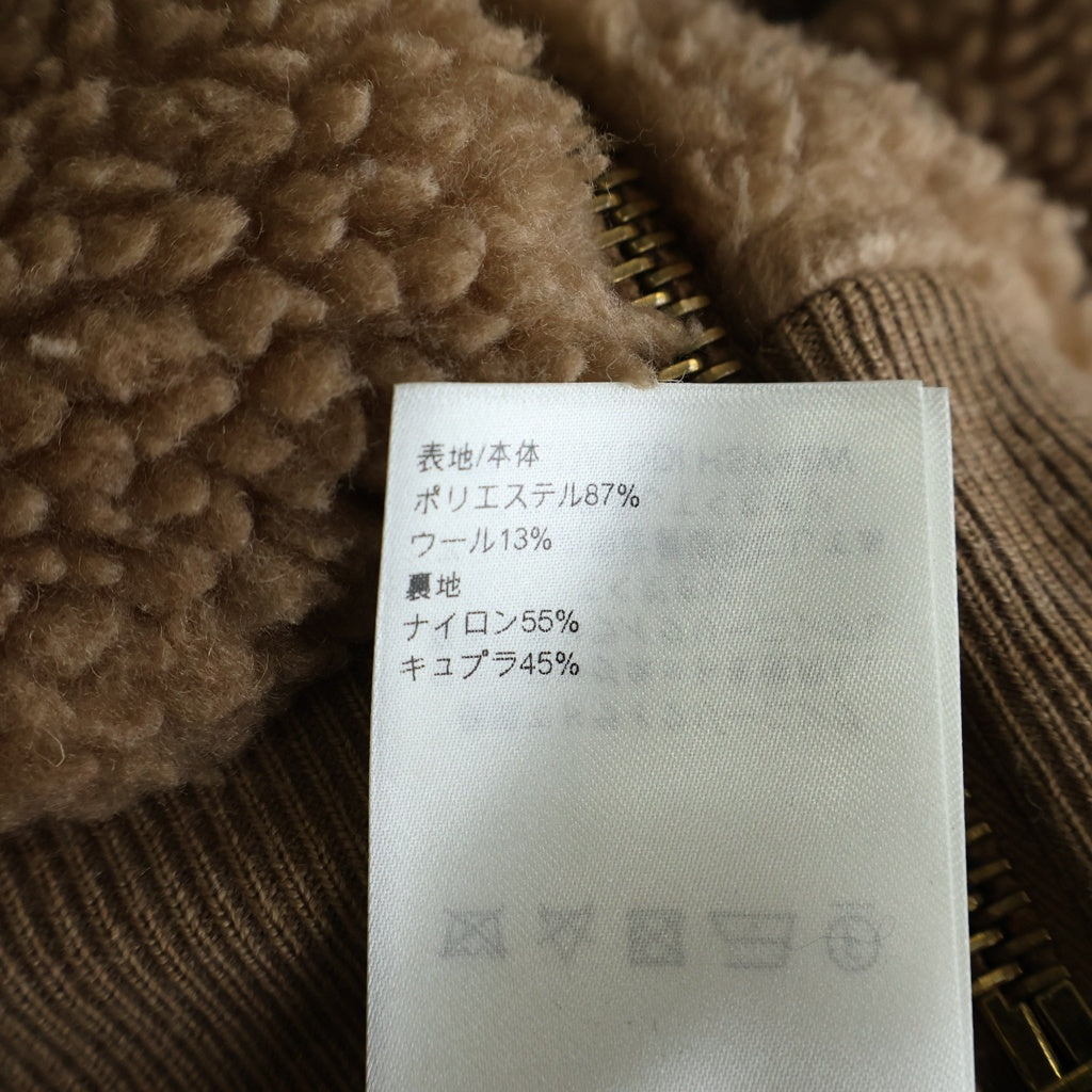LOUIS VUITTON(ルイヴィトン) 25SS レザーワッペンロゴ ボアフリース ジップアップ ジャケット ブラウン RM251MJ DDI HSY42W