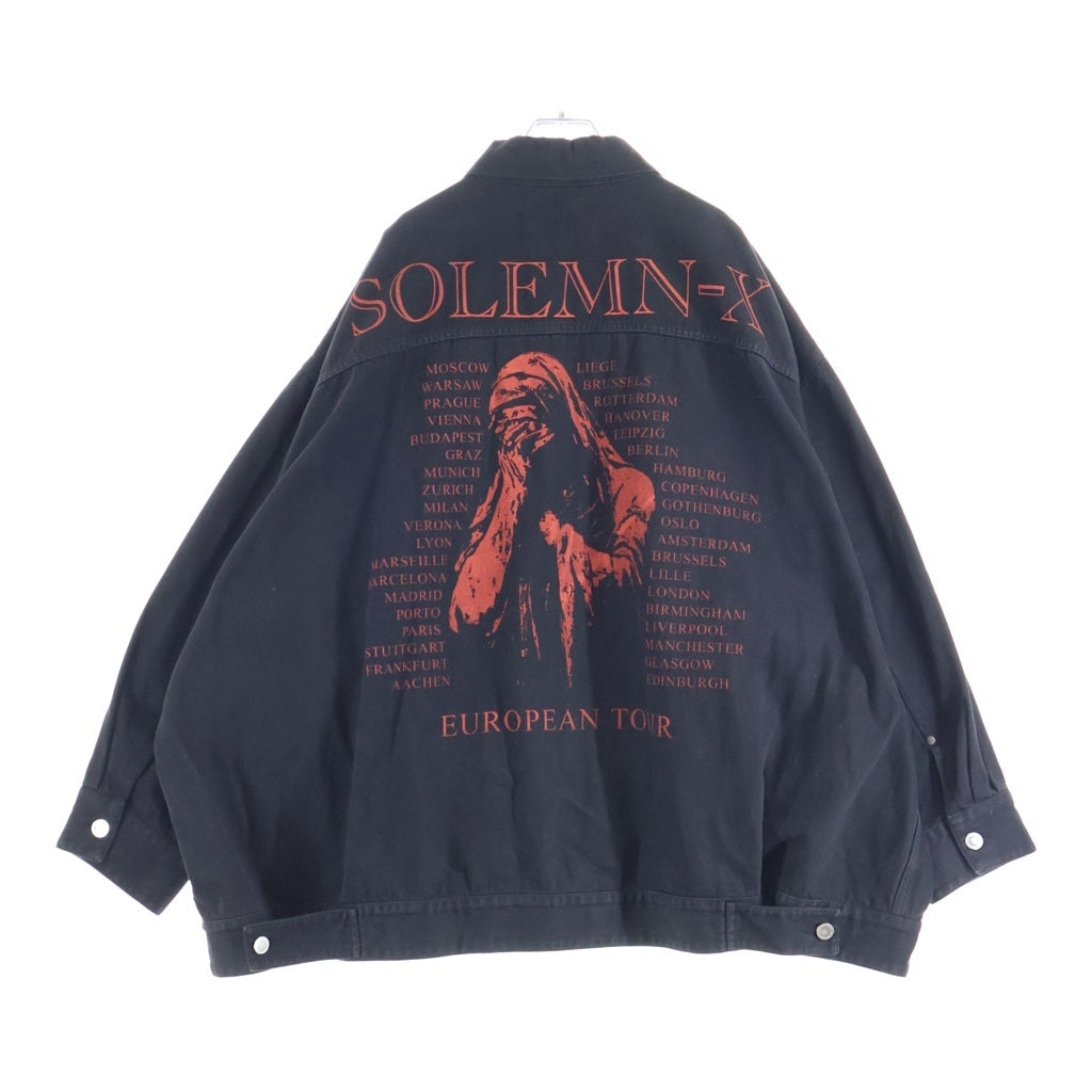 RAF SIMONS(ラフシモンズ) 22SS Oversized Solemn-X denim jacket オーバーデニムジャケット ブラック 221-723