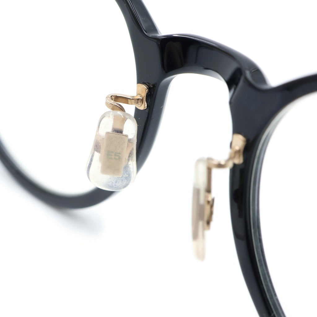 EYEVAN(アイヴァン) E5 eyevan P1 BK/AG ハイカウントアセテート ボストン型 眼鏡 メガネ アイウェア フレーム #48□21-156 ブラック/ゴールド レディース