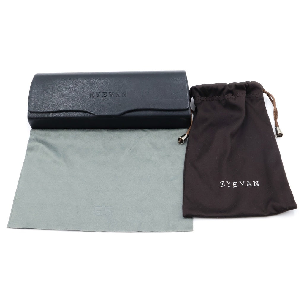 EYEVAN(アイヴァン) E5 eyevan P1 BK/AG ハイカウントアセテート ボストン型 眼鏡 メガネ アイウェア フレーム #48□21-156 ブラック/ゴールド レディース