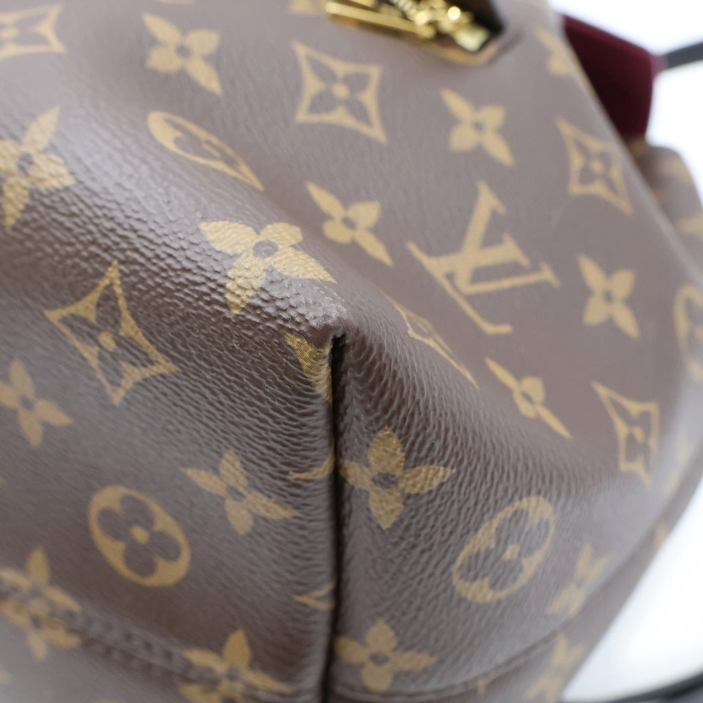 LOUIS VUITTON(ルイヴィトン) モノグラム モンスリNM リュックサック バックパック ブラック×ブラウン レザー×PVC M45515 ゴールド金具 レディース