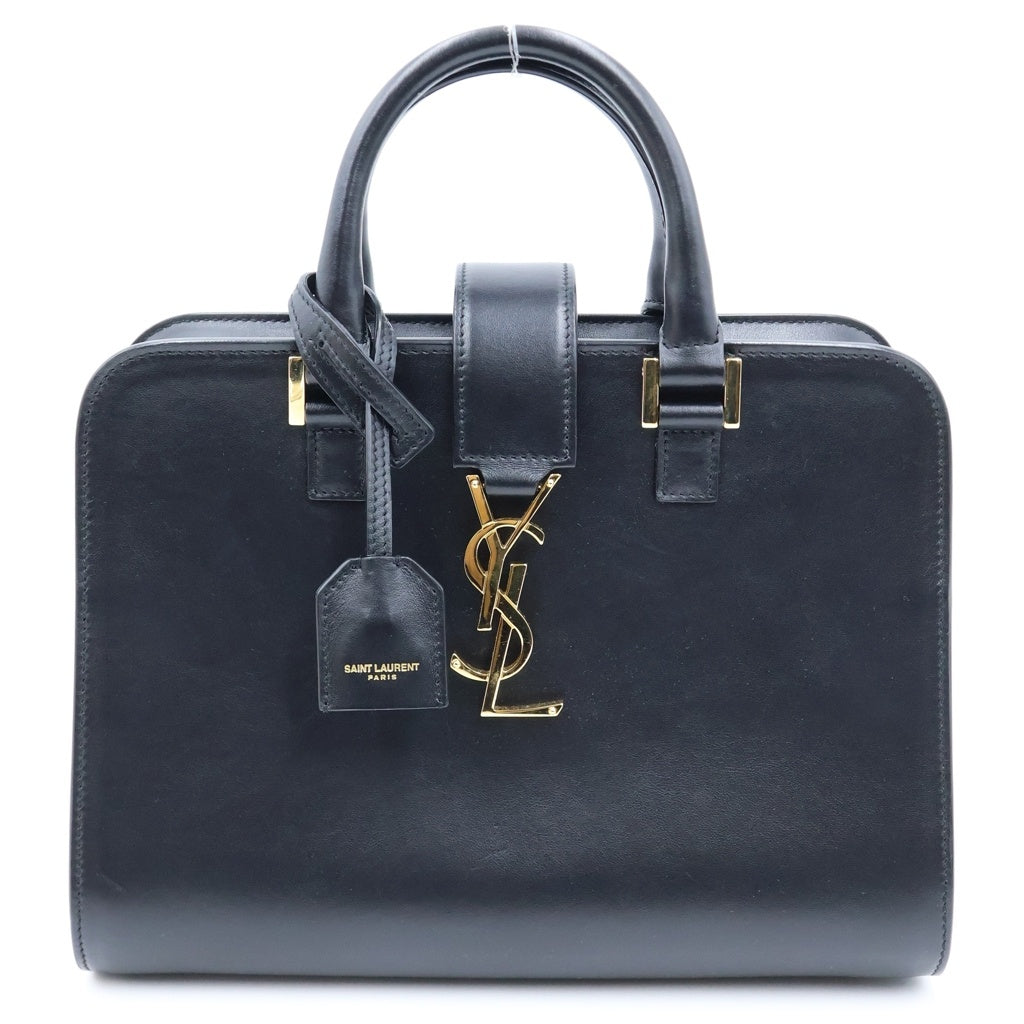 SAINT LAURENT PARIS(サンローランパリ) ベイビーカバス 2WAYショルダーバッグ ハンドバッグ ブラック レザー 568853 ゴールド金具 レディース