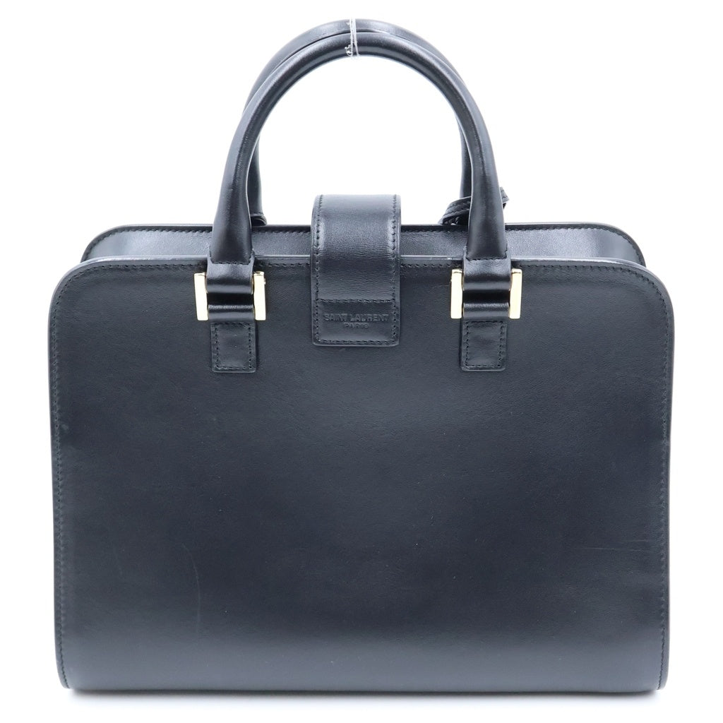 SAINT LAURENT PARIS(サンローランパリ) ベイビーカバス 2WAYショルダーバッグ ハンドバッグ ブラック レザー 568853 ゴールド金具 レディース