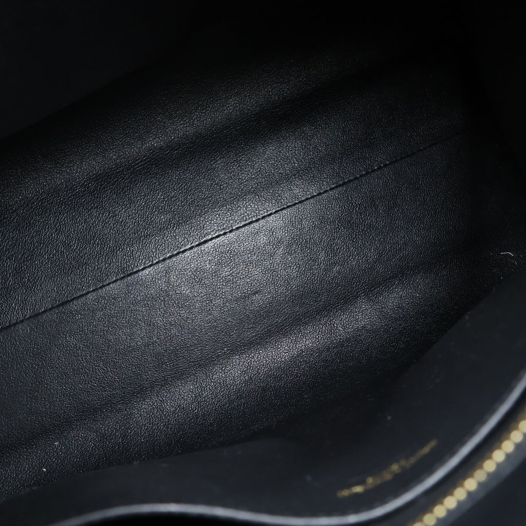 SAINT LAURENT PARIS(サンローランパリ) ベイビーカバス 2WAYショルダーバッグ ハンドバッグ ブラック レザー 568853 ゴールド金具 レディース