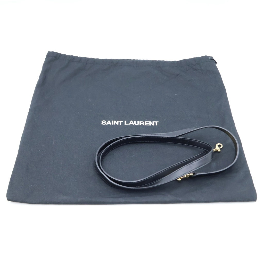 SAINT LAURENT PARIS(サンローランパリ) ベイビーカバス 2WAYショルダーバッグ ハンドバッグ ブラック レザー 568853 ゴールド金具 レディース