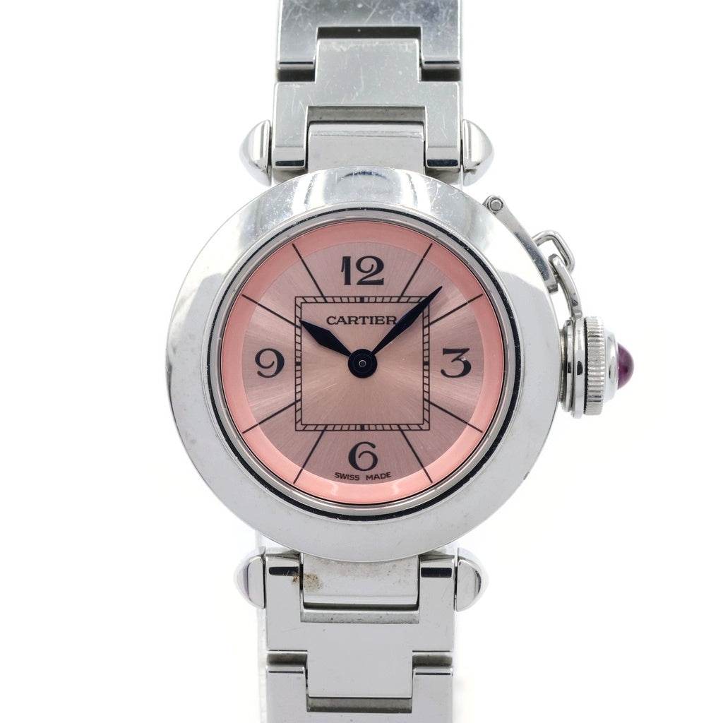 Cartier(カルティエ) ミスパシャ ピンク文字盤 SS/QZ ステンレス クォーツ 電池式 腕時計 W3140008 レディース