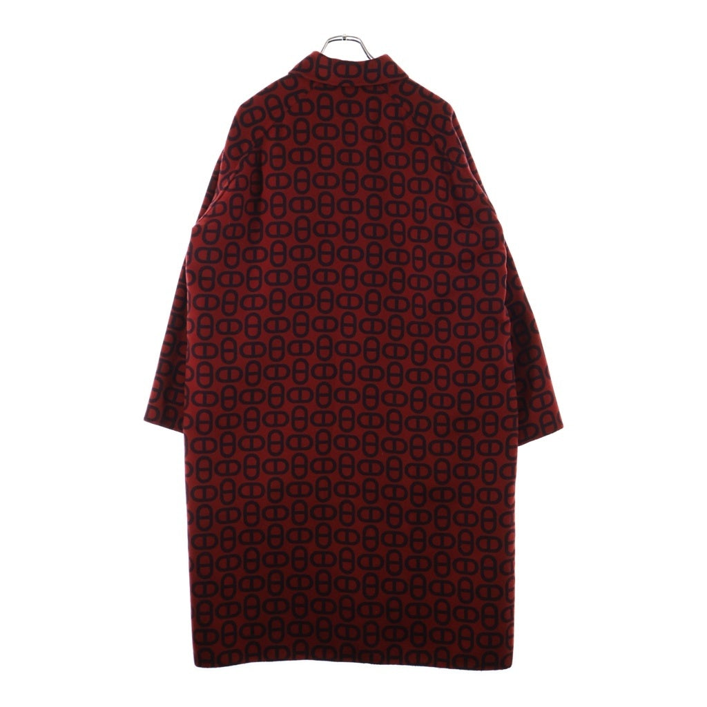 HERMES(エルメス) 23SS シェーヌダンクル リバーシブル カシミヤジップアップコート ネイビー×レッド #44 3E0130D1 レディース