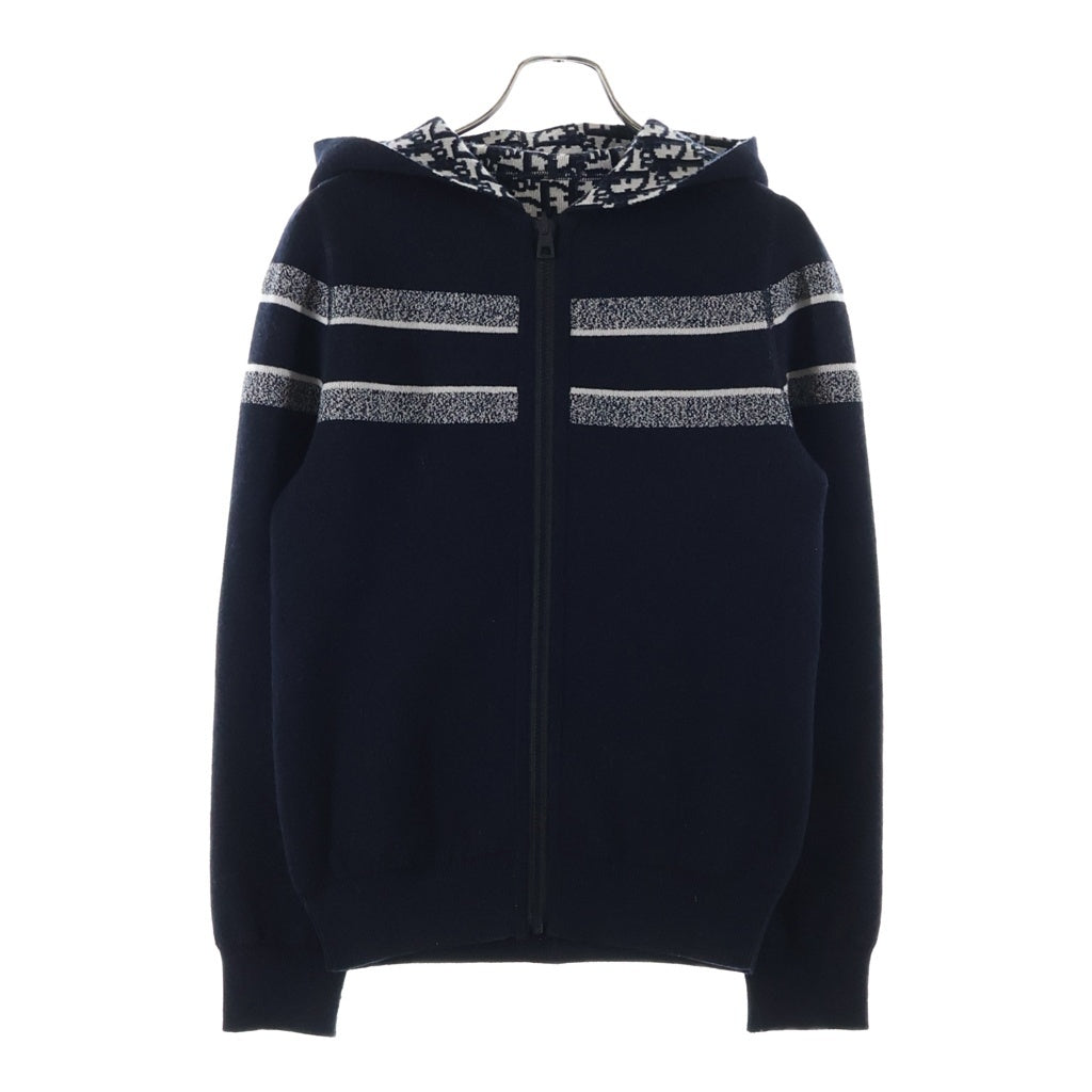 Christian Dior(クリスチャンディオール) オブリーク テクニカル リバーシブル ジップアップニットパーカー ネイビー 054G12AM055 レディース