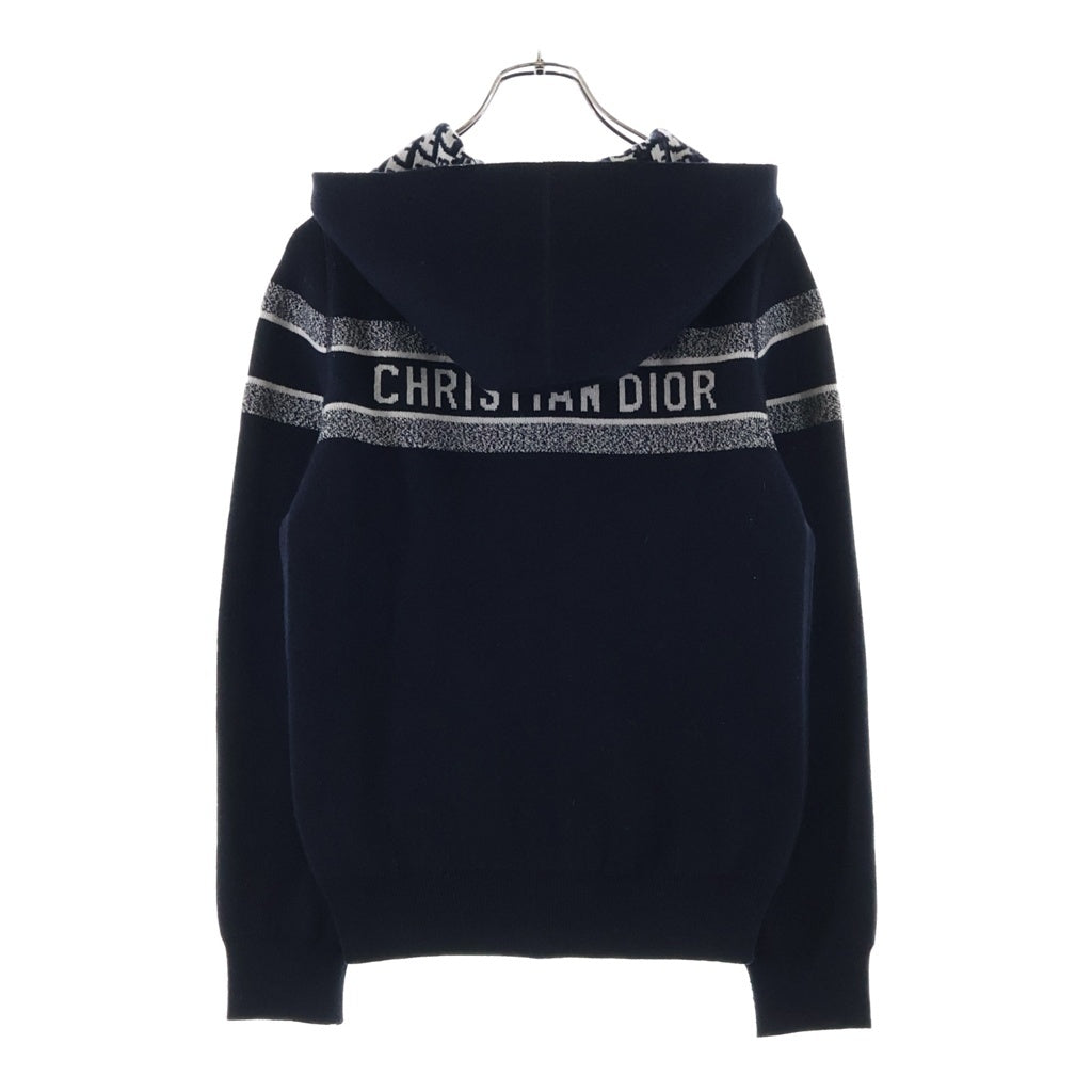 Christian Dior(クリスチャンディオール) オブリーク テクニカル リバーシブル ジップアップニットパーカー ネイビー 054G12AM055 レディース